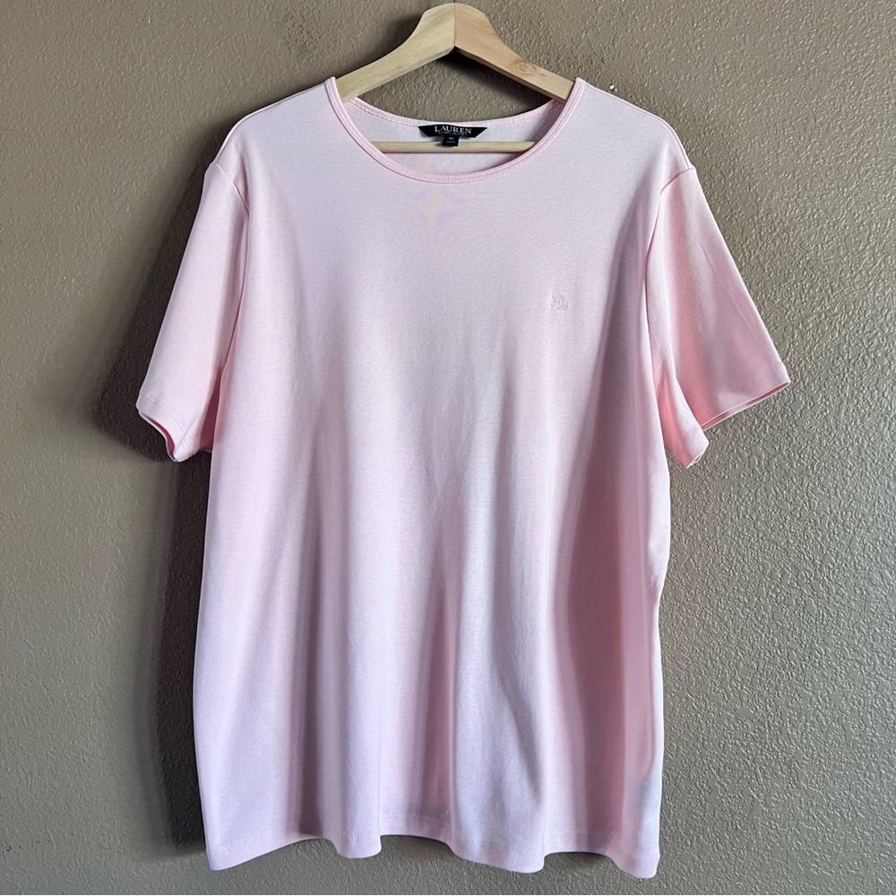 Lauren Ralph Lauren Pink Crew Neck Very Soft Tee Size 3X
